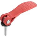 Kipp Cam Lever with plastic handle ext. thread, steel or stainless, inch K0646.152184A2X20
